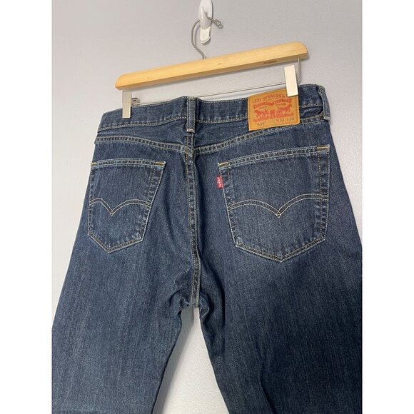 Levi's 505 Straight Leg Regular Fit Mens 34x34 Blue Jeans Denim Pants - Picture 4 of 10